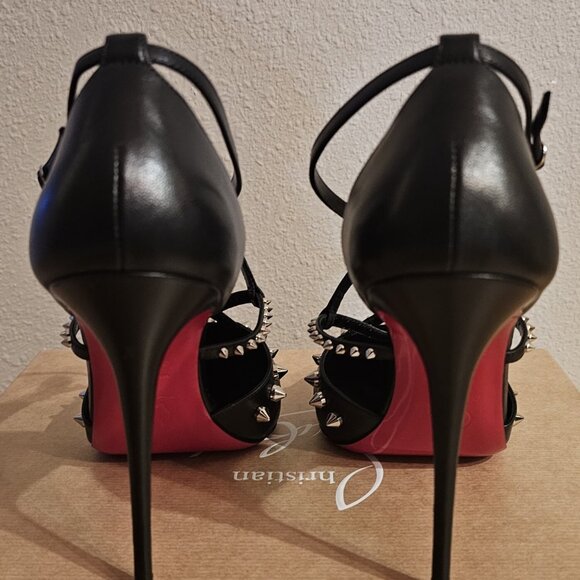 CHRISTIAN LOUBOUTIN Tatooshka 100 Spiked Leather Pumps Shoes - Picture 8 of 12